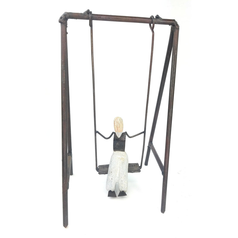 Person on a Swing – Handmade Shona Sculpture from Zimbabwe