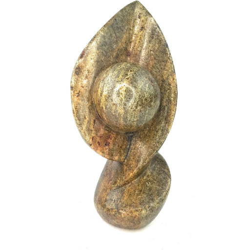 Petal Drop Abstract Plant Sculpture – Shona Stone Art from Zimbabwe