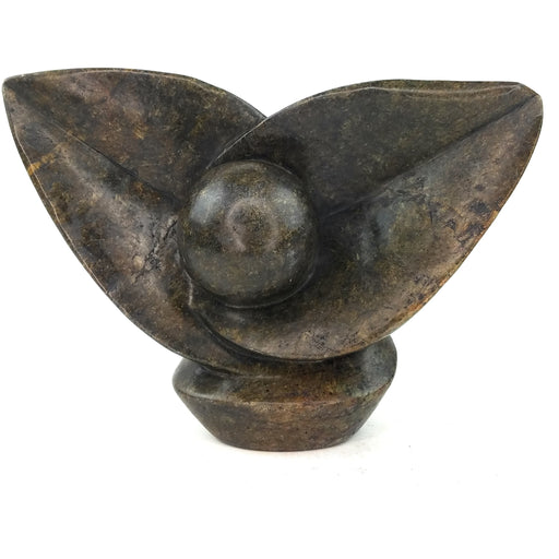 Petal Form Abstract Plant Sculpture – Shona Stone Art from Zimbabwe