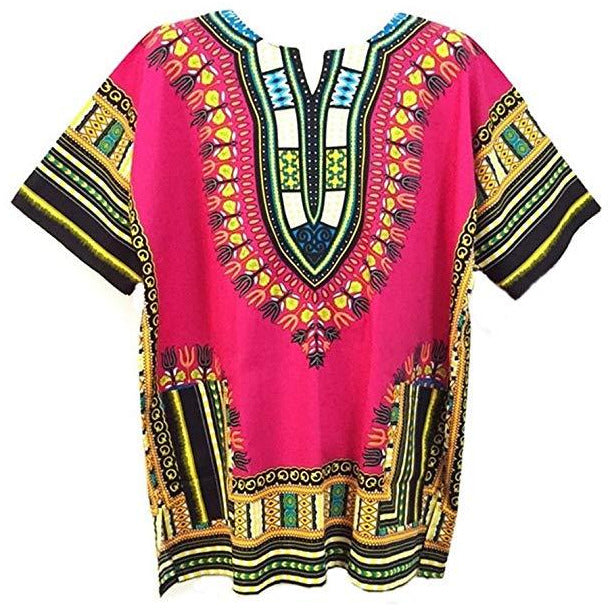 Pink African Dashiki Shirt – Unisex Traditional Print | A Taste of Africa