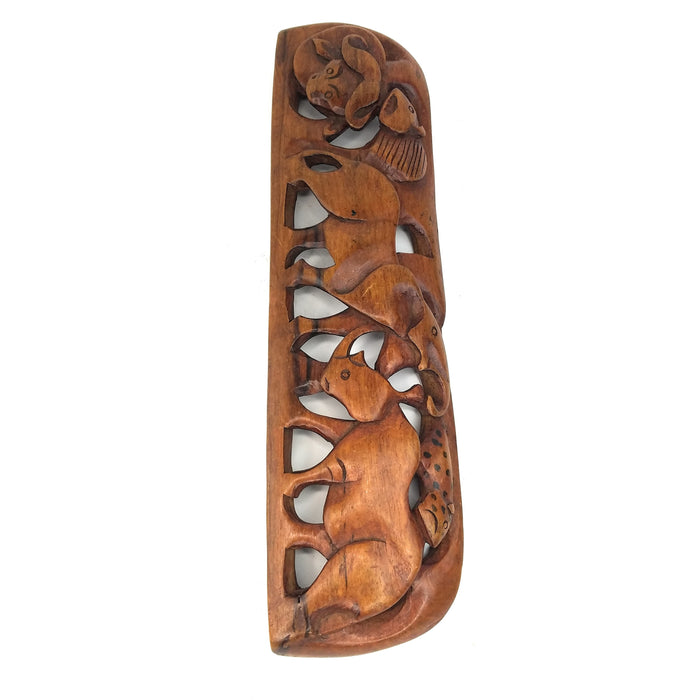 Polished Big Five Wooden Wall Plaque – Handmade African Safari Art