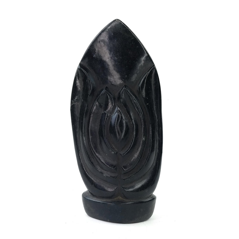 Polished Black Abstract Sculpture – Shona Stone Art from Zimbabwe