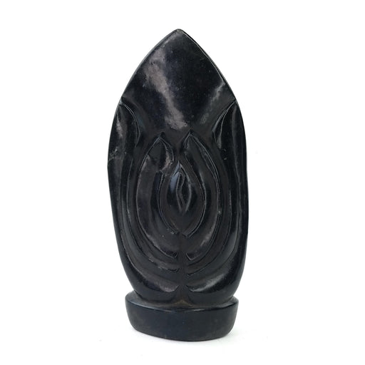 Polished Black Abstract Sculpture – Shona Stone Art from Zimbabwe