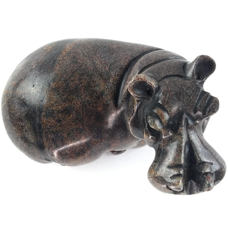 Polished Hippo Sculpture – Hand Carved Stone Zimbabwe