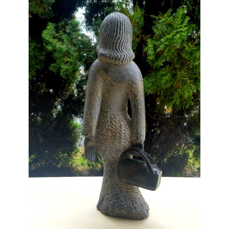 Professional Woman Sculpture – Hand Carved Shona Springstone Art
