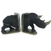 Realistic Black Rhino Bookends – Hand Carved Shona Stone