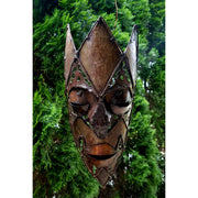 Recycled Metal African Warrior Mask with Crown Top – Handmade in Zimbabwe