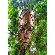 Recycled Metal African Warrior Mask with Flat Top – Handmade in Zimbabwe