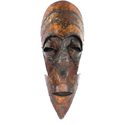 Recycled Metal African Warrior Mask with Rounded Top – Handmade in Zimbabwe
