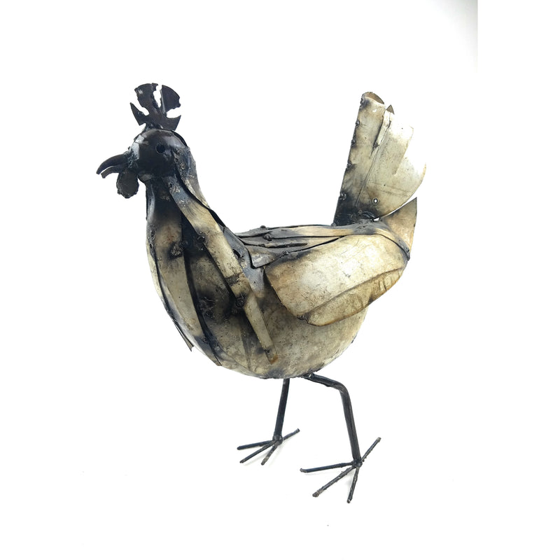 Handmade Recycled Metal Rooster Sculpture