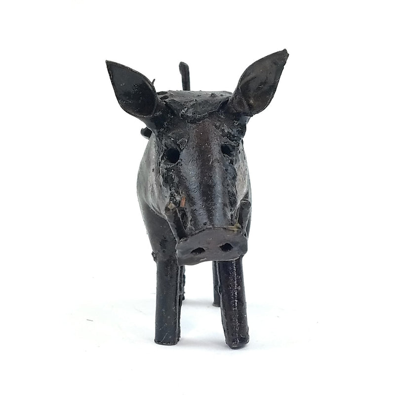 Recycled Metal Warthog Sculpture – Handmade African Art from Zimbabwe