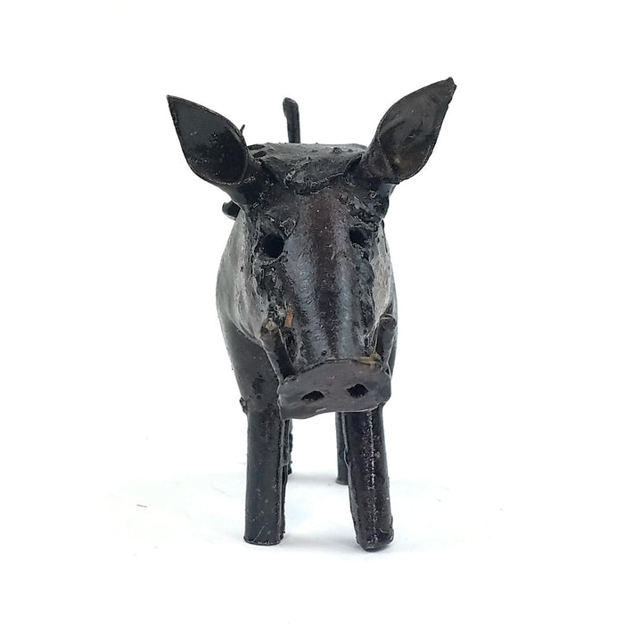 Recycled Metal Warthog Sculpture – Handmade African Art from Zimbabwe
