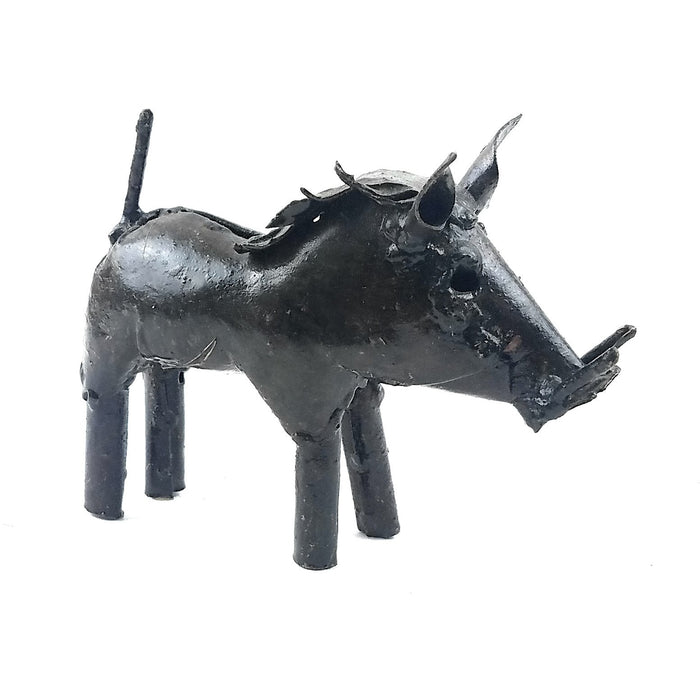 Recycled Metal Warthog Sculpture | Handmade in Zimbabwe