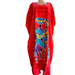 Red African Kaftan — African Working Women & Children Print