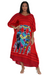 Red African Kaftan — African Working Women & Children Print