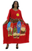 Red African Musicians Kaftan Dress