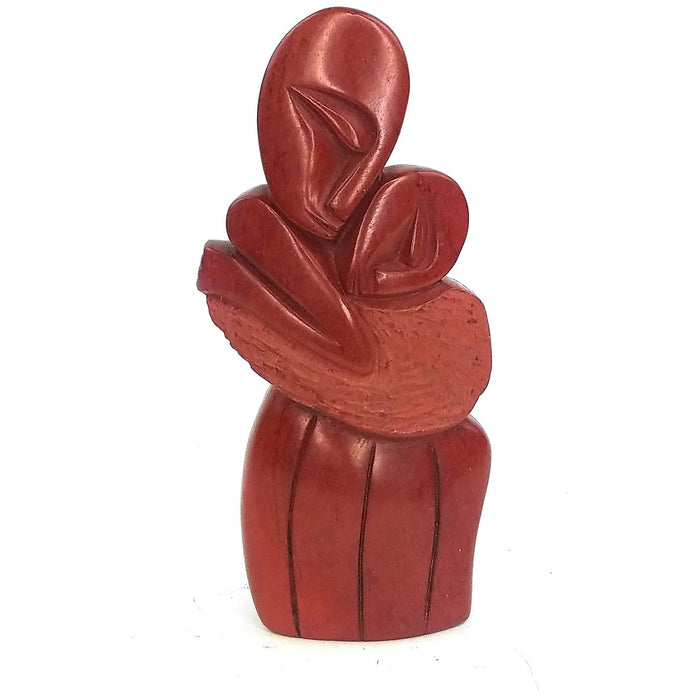 Red Jasper Mother Carrying Baby | Shona Stone Art