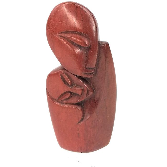 Red Jasper Mother & Child Sculpture – Peaceful Sleeping Child