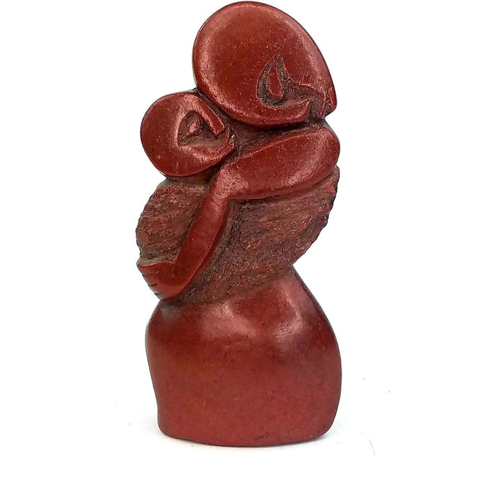 Red Jasper Mother & Child Sculpture – Protective Embrace