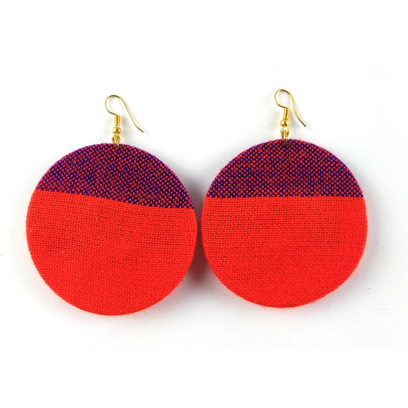 Red Multicolor Maasai Shuka Earrings – African Fabric Jewelry
