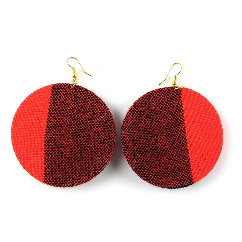 Red Multicolor Maasai Shuka Earrings – Handmade African Jewelry