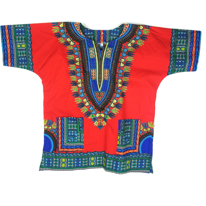 Red Pattern African Dashiki Shirt – Unisex Traditional Print | A Taste of Africa