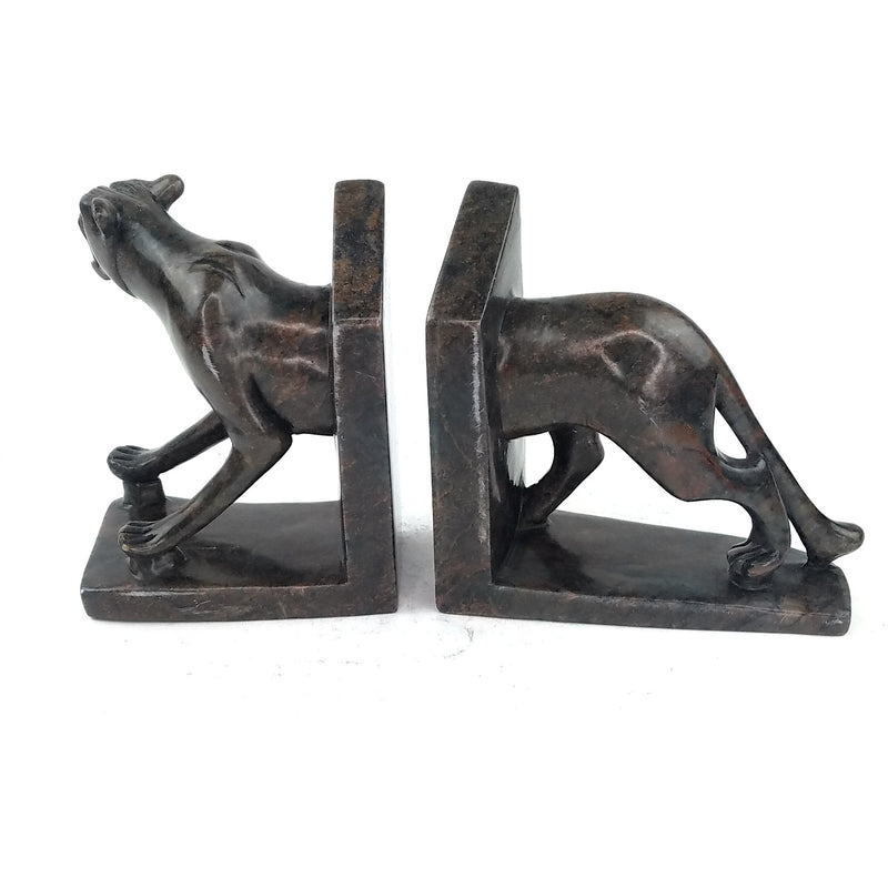 Roaring Lioness Stone Bookends – Shona Art from Zimbabwe