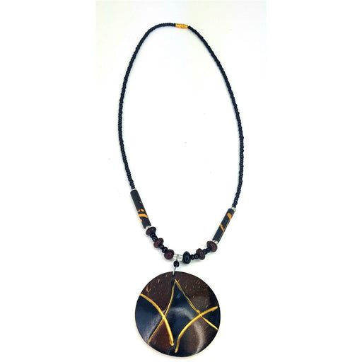 Round Coconut Shell Pendant | Handmade in Zimbabwe