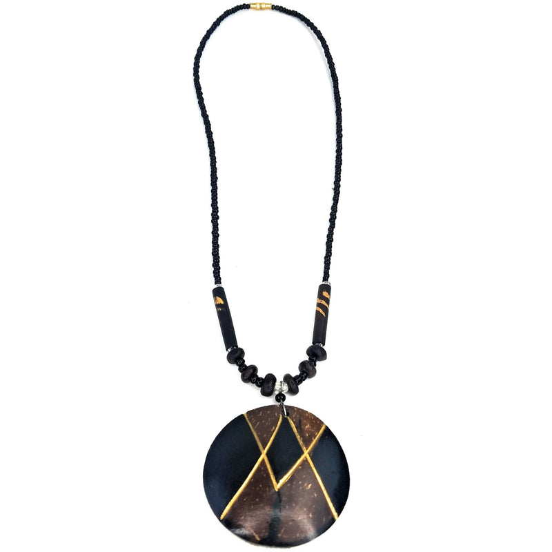 Round Coconut Shell Pendant | Handmade in Zimbabwe