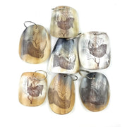 Scrimshaw Cow Horn Keychain