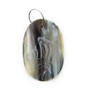 Scrimshaw Cow Horn Keychain