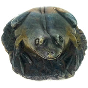 Hand-Carved African Frog Statue