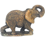 Serpentine Elephant Statue with Etched Detail 4”