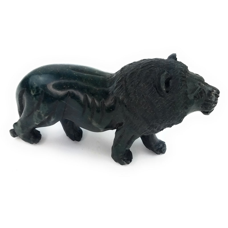 Hand-Carved African Lion Sculpture