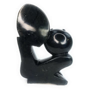 Serpentine Stone Mbira Player Sculpture | Handmade Shona Art