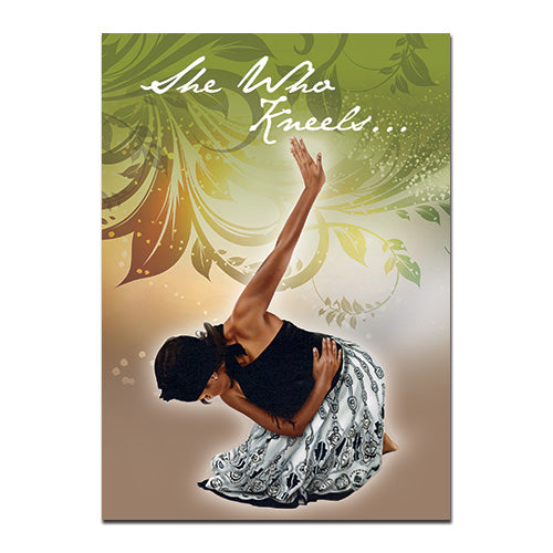 Illustration of a woman in prayer with empowering text.