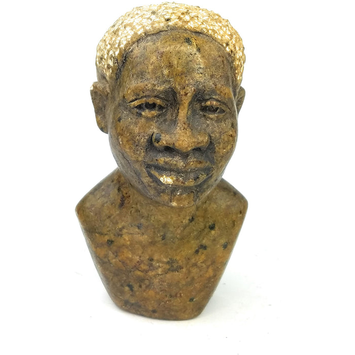 Shona Stone Female Bust – Handcrafted Zimbabwe Sculpture