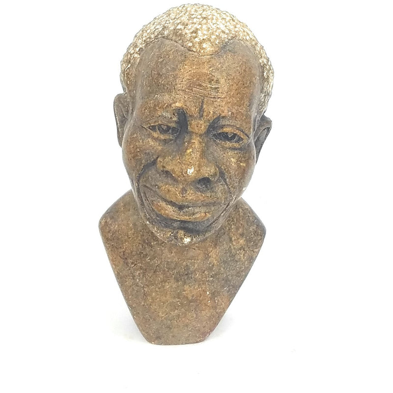 Shona Stone Elderly Male Bust – Handcrafted Zimbabwe Sculpture