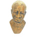 A brown Shona stone bust of a male figure, handcrafted in Zimbabwe.