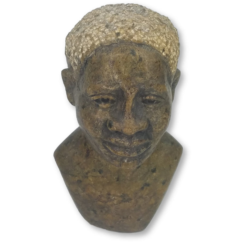 Shona Stone Female Bust – Short Hairstyle Zimbabwe Sculpture