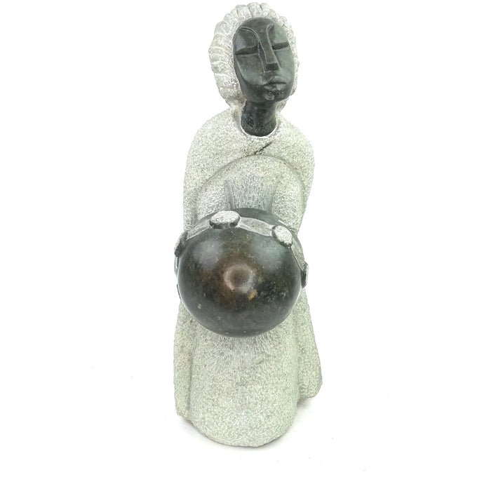 Opal Stone Mbira Player Sculpture – Handmade Shona Art from Zimbabwe