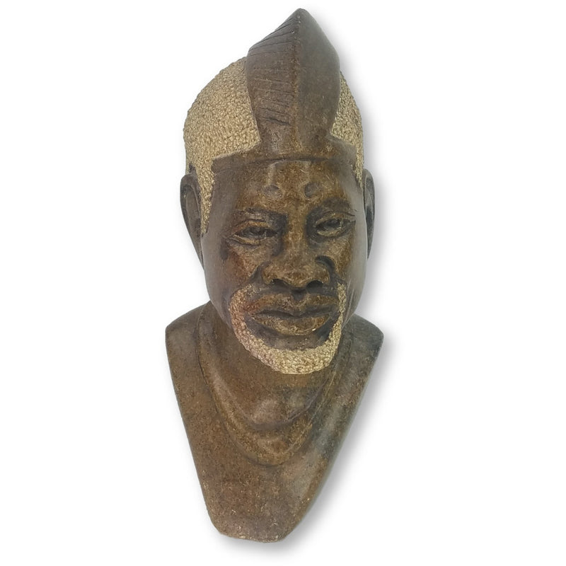 Shona Stone Village Elder Bust – Handcrafted Zimbabwean Art