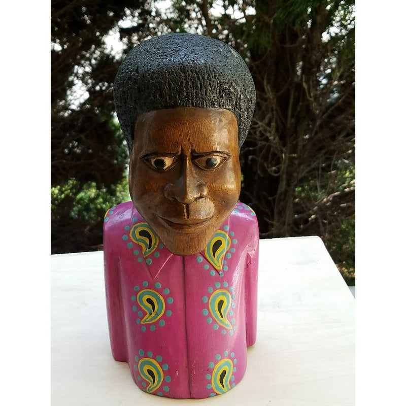 Shona Wooden Bust Sculpture | Hand Carved African Art from Zimbabwe