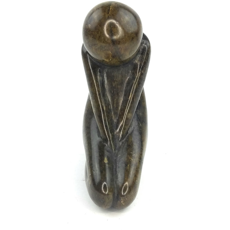 Shy Lady Sculpture – Hand Carved Shona Green Serpentine Art