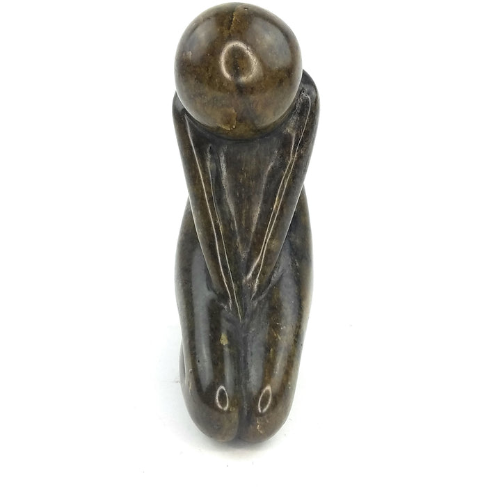 Shy Lady Sculpture – Hand Carved Shona Green Serpentine Art