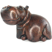Sitting Hippo Sculpture – Hand Carved Stone Zimbabwe