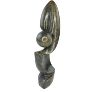 Slim Vertical Abstract Plant Sculpture – Shona Stone Art from Zimbabwe