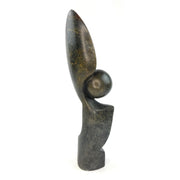 Slim Vertical Abstract Plant Sculpture – Shona Stone Art from Zimbabwe