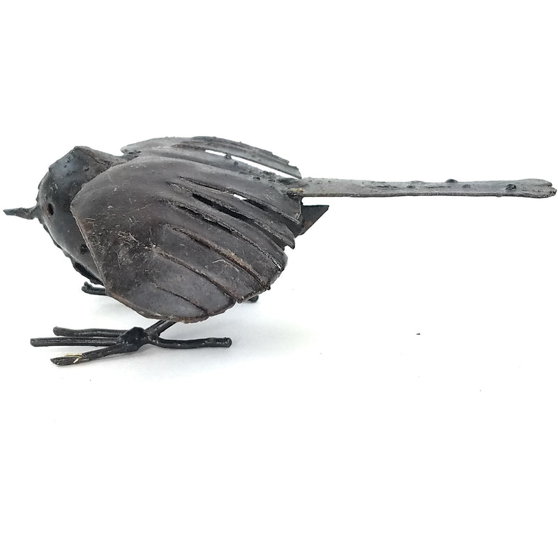 Small Recycled Metal Bird Sculpture – Wings Open