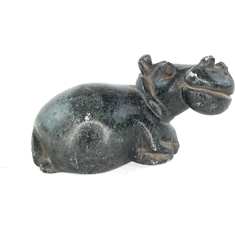 Small Resting Hippo Sculpture – Shona Stone Art from Zimbabwe